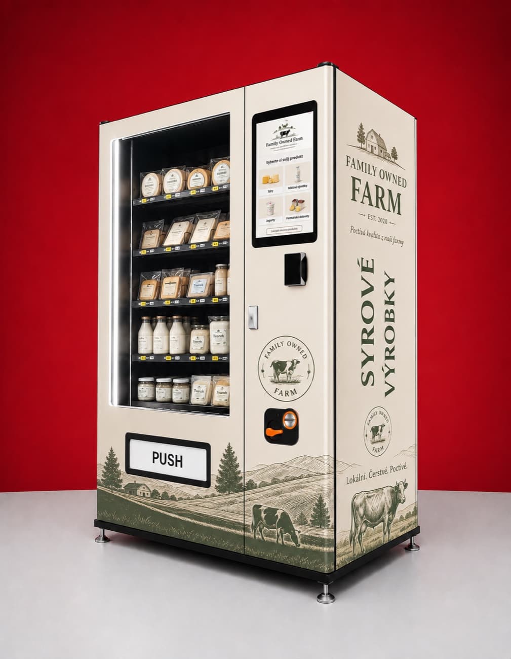 Vendingový automat na mieru s vlastným polepom